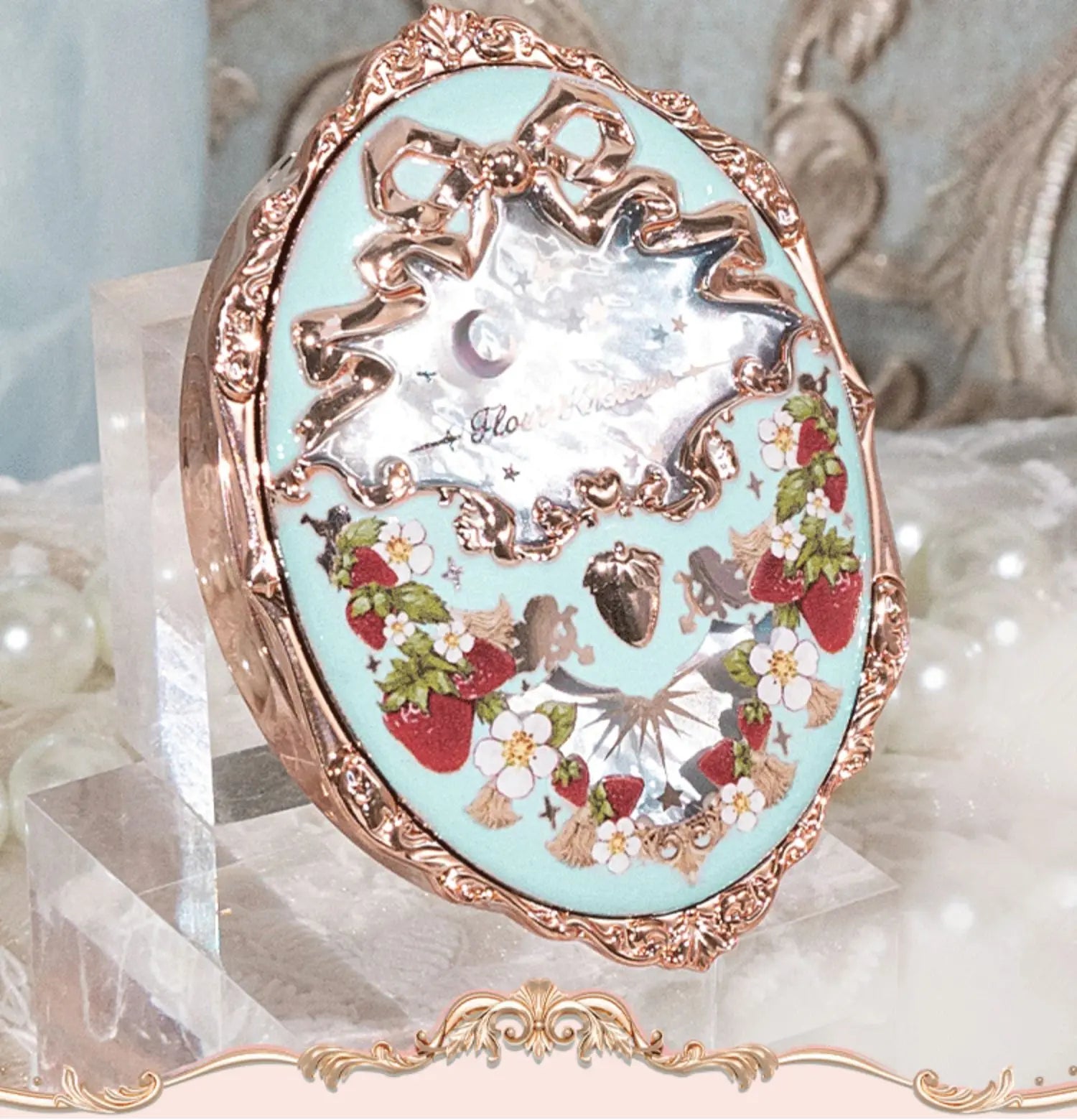 Flower Knows Strawberry Rococo Series Embossed Blush Fine Powder Makeup Smooth Long-Lasting Blusher Face Enhancing Makeup Color