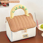 Cartoon pattern cute hut handbag girls large capacity cosmetic organizer portable handheld travel toiletry bag