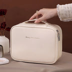 Wholesale PU Large Capacity Tote Makeup Bag Travel Organizer Tolietry Cosmetic Storage Bag Luxury Women Double Layer Pouch