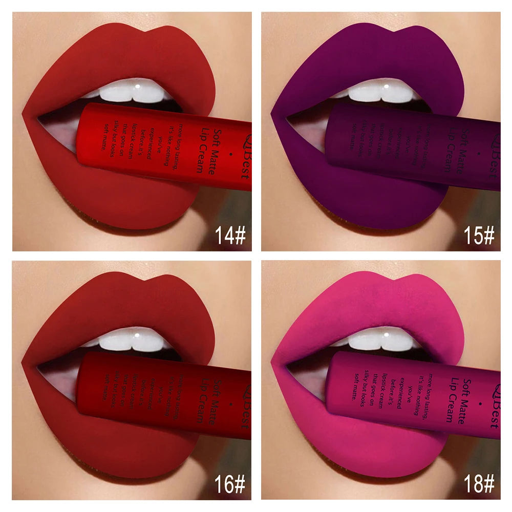Hot Velvet Matte Nude Lip Gloss Sexy Long Lasting Non-stick Cup Nude Red Liquid Lipstick Waterproof Make-up for Women Cosmetic