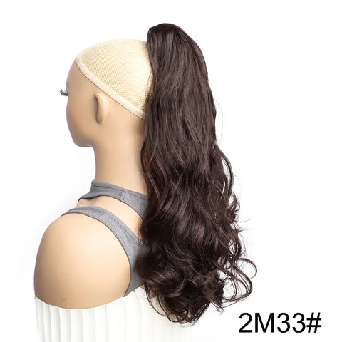 WIGSIN 22Inch Synthetic Long Curly Ponytail Hair Extension Claw Clip in High Temperature Fiber Hairpiece for Women