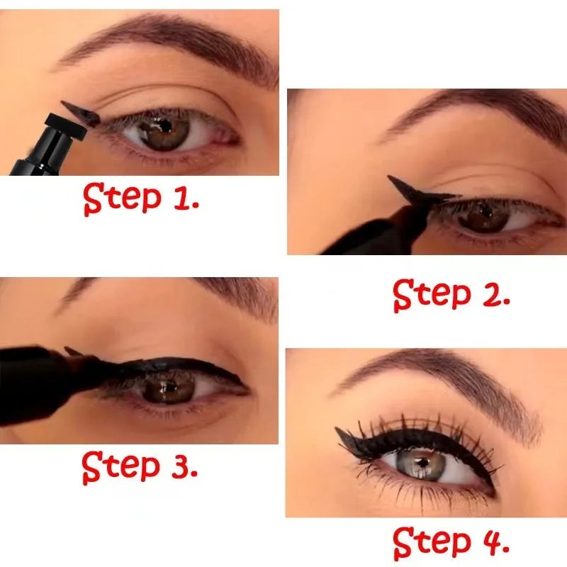 1 Pcs Black Wings Stamp Liquid Eyeliner Waterproof Smudge Proof Quick Dry Precise Tip Beginner Friendly Y2K Party & Daily Makeup