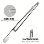 Professional Stainless Steel Tweezers for Eyebrows & Facial Hair Hypoallergenic Precision Tip Sensitive Beige Eyebrow Beard Clip