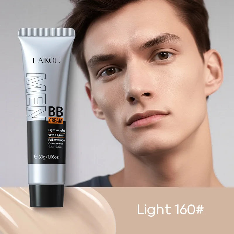 30g BB Cream for Men Full Coverage Facial Concealer Long Lasting Makeup Foundation Waterproof Men BB Liquid Foundation