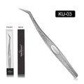 SAKURAHANA Anti-Static Eyelash Tweezers Professional High Precision Volume Extension Stainless Steel Anti-slip Makeup Tool