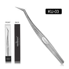 SAKURAHANA Anti-Static Eyelash Tweezers Professional High Precision Volume Extension Stainless Steel Anti-slip Makeup Tool