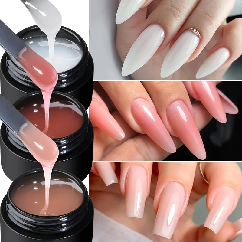 MTSSII 3Pcs/Set Quick Extension Nail Gel Nail Polish Vernis Clear Milk White Nude Semi Permanent Nail Art Gel Kits Manicure