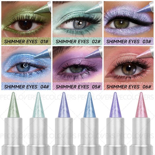 1PC Monochrome Glitter Eyeliner and Eyeshadow Pencil - Waterproof, Portable, Cutting-edge Design, Perfect Holiday Gift for Girls