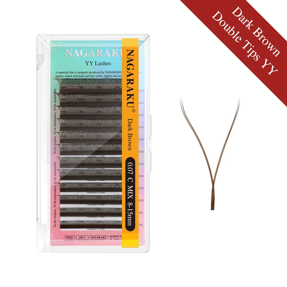 NAGARAKU YY Shape Triple Tips Hand Woven Premium Soft Light Natural Eyelashes Extension Supplies Makeup Mesh Net Cross Lash