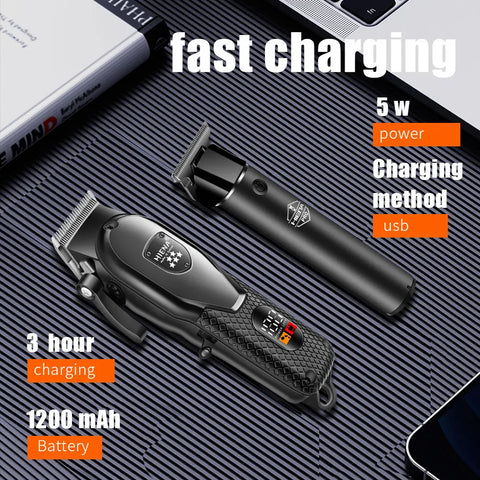 hiena Hair Clipper Kit for Men Electric Shaver Hair Trimmer Professional Cutting Machine Hair Trimmer with LCD Digital Display
