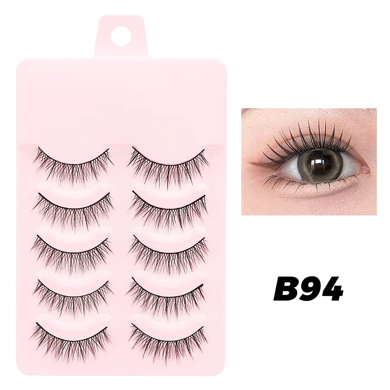 5 Pairs Soft Strip Lashes Manga Makeup Korean Natural False Eyelashes DINGSEN Natural Lashes Sleeve Anime Daily Eyelashes