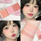HISYI three-color blush matte natural nude makeup brightens the appearance and brightens the color. Three-color blush plate