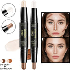 2pcs Dual-Ended Contour & Highlight Stick Set- Waterproof & Long-Lasting Dual-Purpose Concealer Highlighter Pen
