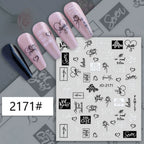 1PCS Laser Love Letter Nail Sticker Nail Art Decoration Flower Star supplies Decals Press On Nails Stickers Parts