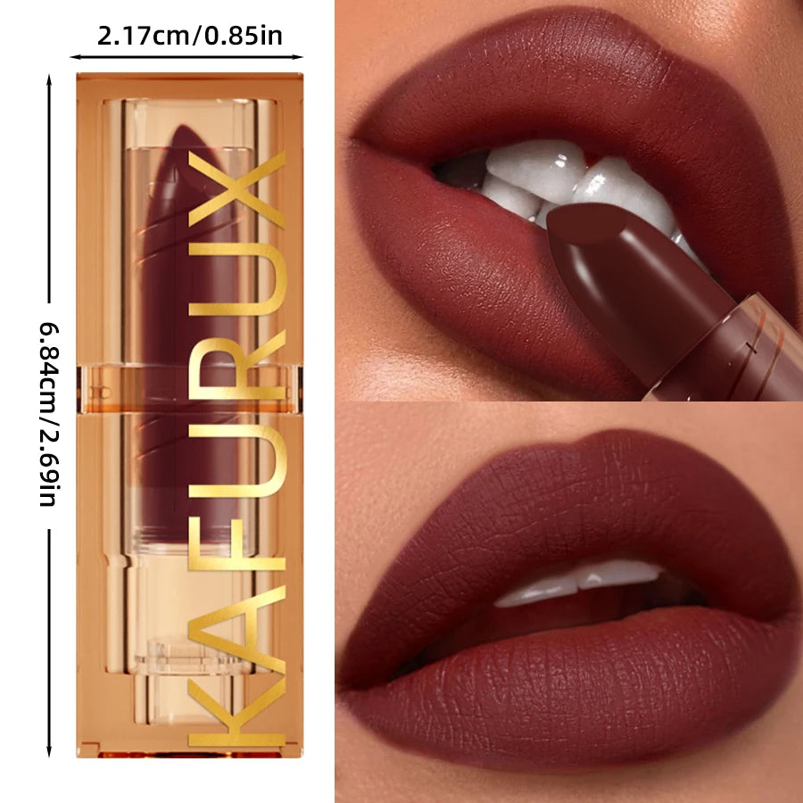 1PC Professional Lipstick Waterproof Lips Makeup Long Lasting Pigment Nude Brown Red Lipsticks Velvet Matte Lip Tint Cosmetics
