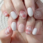 10pcs Nail Art Foil Transfer Paper Pink Grid Pattern Nail Stamping Stickers Sweety Cowboy Style Manicure Decals for DIY Nail