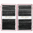 Individual Lashes 10-14mm 384pcs Cluster Lashes Natural Look Mixed Tray DIY Eyelash Extension Volume Clusters Eyelashes