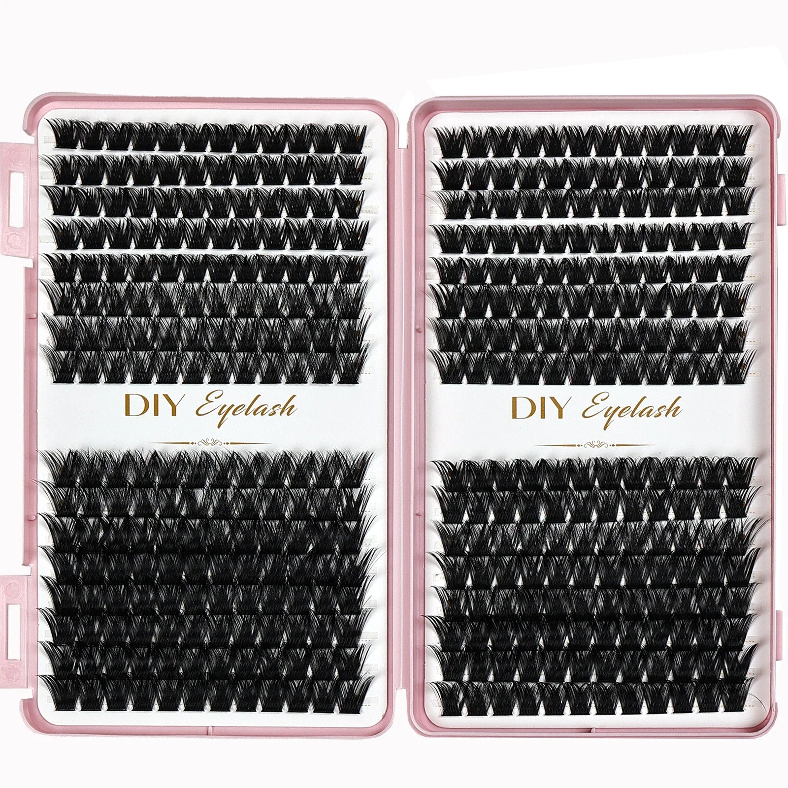 Individual Lashes 10-14mm 384pcs Cluster Lashes Natural Look Mixed Tray DIY Eyelash Extension Volume Clusters Eyelashes