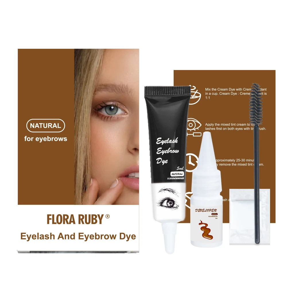 Eyelash Eyebrow Tint Kit Professional Eye Lash Brow Dye Waterproof Long Lasting Eyes Makeup Tools Black Brown Dye Eyebrow Gel