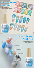 NICOLE DAIRY 15ml Bubble Ocean Wave Glue White Gel Nail Polish Summer Nail Poke Varnish UV LED Soak Off Gel For Nail Art Manicur