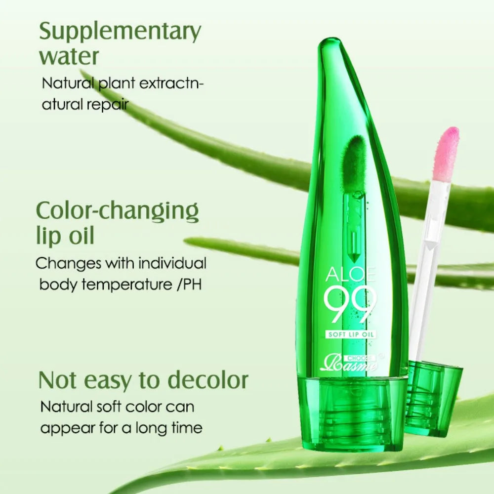 99% Aloe Vera Temperature - changing Lip Balm, Anti - dryness, Long - lasting Moisturizing, Transparent Liquid Lip Care Product