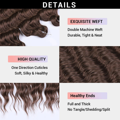 Anna Hair Synthetic Loose Deep Wave Braiding Hair Extensions 24 Inch Water Wave Braid Hair Dark Brown Twist Crochet Curly Hair