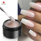 MSHARE 50ml Natural Nails Gel Builder Nalil Tpo Free Self Leveling Gel for Nail Extension Construction Pink Shade UV Led Gel