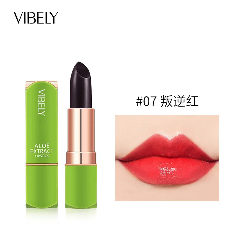 VIBELY Aloe Vera Moisturizing Lip Balm Thermochromic Jelly Lipstick Long Lasting Hydrating Lip Care Tint for Daily Use