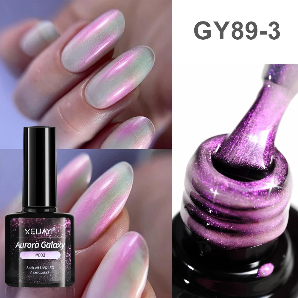 Gold Metallic Painting Nail Gel Liner Polish,3D Metal Mirror Effect Paint Drawing Nail Gel Build-in Brush Soak Off UV Chrome Gel