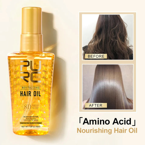 PURC Morocco Argan Oil Nourishing Hair Oil Smoothing Shine Soft Hair Serum Repair Damaged Frizz Dry Hair Treatment Hair Care