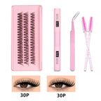 SEEUI DIY Cluster Lashes Kit Individual Lashes 3D Faux Mink Lashes Wispy Eyelash Extension Kit with Bond&Seal Lash Tweezer