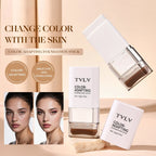 Two-in-one Color-changing Foundation Stick, Moisturizing Without Cakey Texture, Dual-head Lightweight and Smooth Foundation