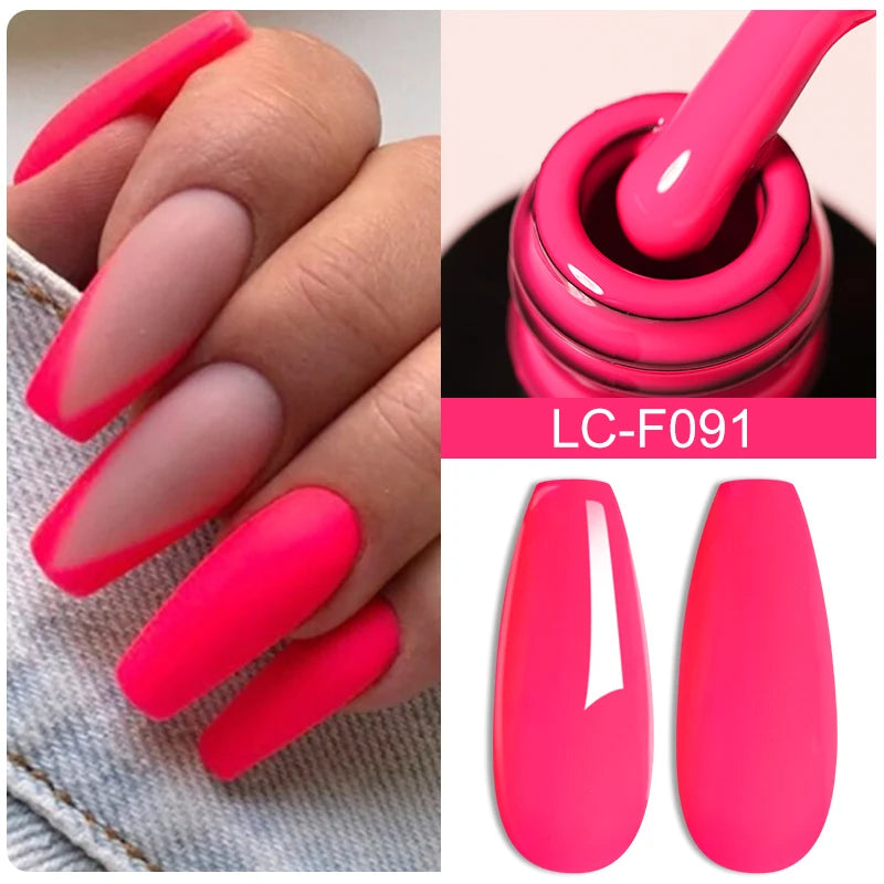 LILYCUTE 7ML Pink Glitter Nail Gel Polish Nude Natural Long Lasting Manicure Soak Off UV LED Nail Art Base Top Coat Gel Varnish