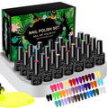 28Pcs/Set Gel Nail Polish Set Glass bottle Soak Off UV Gel Varnish Red Pink Colorful Gel Polish Matte Top Base Coat Nail Gel Kit