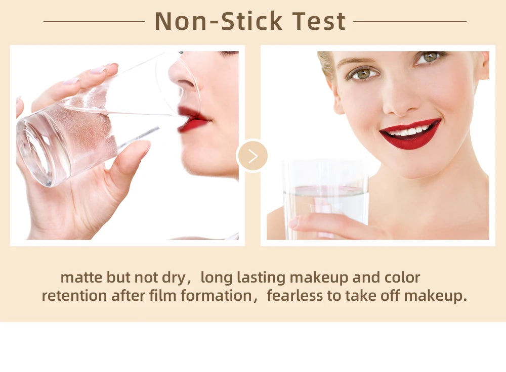 Matte Liquid Lipstick Waterproof Velvet Nude Sexy Red Lip Gloss Long Lasting Nonstick Lip Stain Makeup 24 Colors Hot Lipgloss