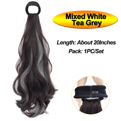 Vitality Synthetic Wig Ponytail Long Wavy Ponytail Hair With High Elasticity Rubber Band Heat Resistant Hairpiece For Daily Use