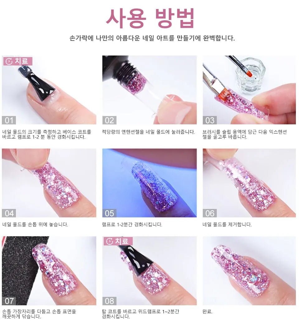 Poly Nail Gel Set 6W LED Lamp Full Manicure Set Vernis Semi Permanent Quick Extension Nail Kit Gel Set For Nails Tool Kit