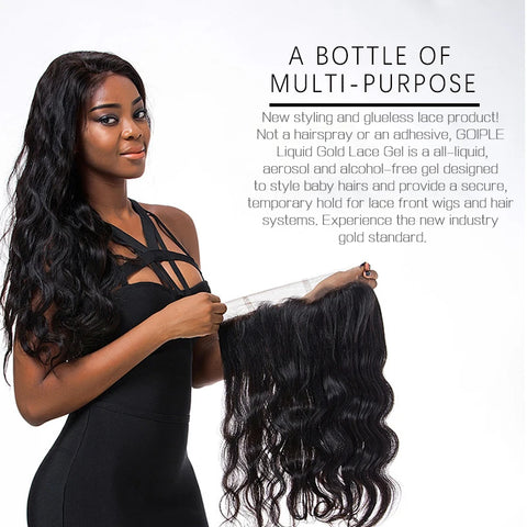 GOIPLE 2fl.oz Washable Glue Less Lace Gel Extreme Firm Hold Fast Drying Natural Wig Formula Adhesive for Temporary Use