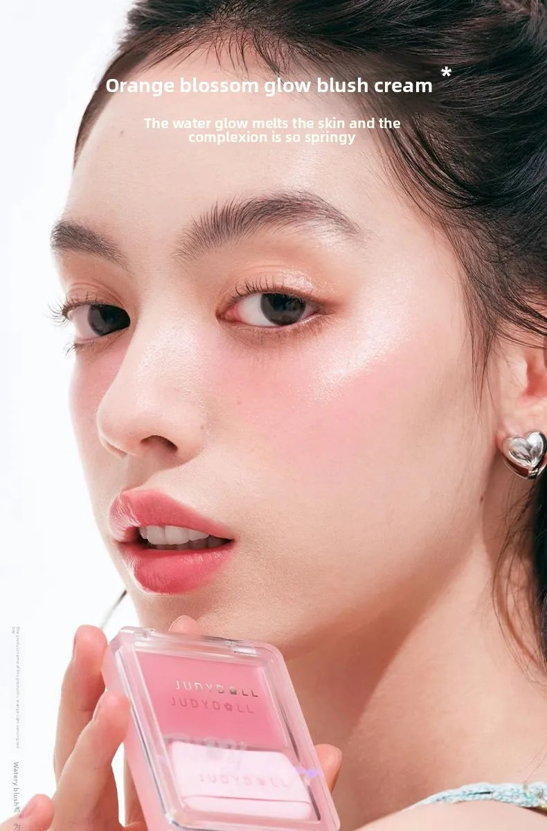 Judydoll Cream Blush Highlighter Palette - Dewy Glow, Multi-Use Makeup Stick for Cheeks Eyes Lips, Blurring Volumizing Effect