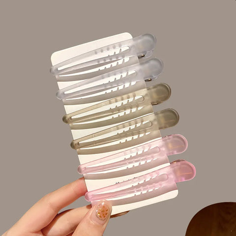 2Pcs/Lot 7.5cm Plastic Candy Colors Hairdressing Duckbill Clip Hairpins Hair Care Hair Clamps Styling Tools Professional Salon