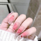 24pcs Cloud Pattern False Nails Korean Sweet Style Lady Women Manicure Supplies Press on Nail Fashion Girl Fake Nail Patches