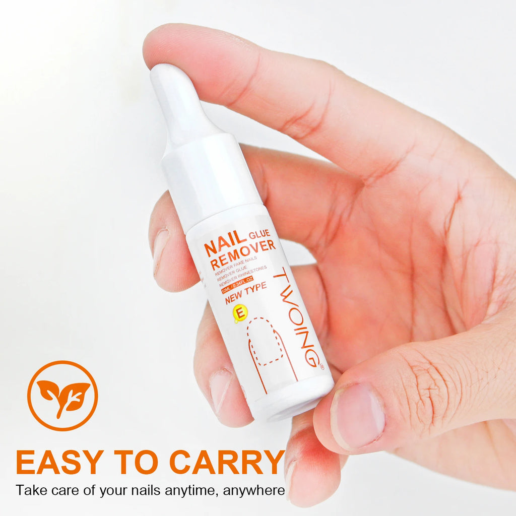 3 bottles Nail Glue Remover for Fake Nails Easily Removes Acrylic Nails, Press-On Nails & Rhinestones - Convenient Prying Cap