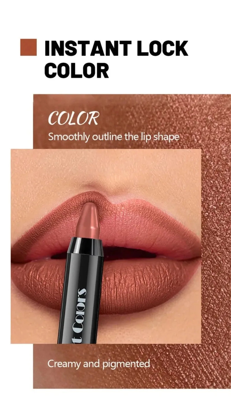Easy Coloring Gloss Lipstick Lasting Waterproof Matte Crayon Lip Gloss Stick High Pigmented Moisturizing Lip Liner Pen Makeup