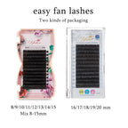 Yelix Mega Volume Lashes Easy Fanning Individual Eyelash Extensions Easy Fan Eyelash Natural Professional Eyelashes For Building