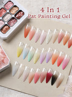 UR SUGAR 9 Colors Gradient Painting Gel Nail Art Gradient Color DIY Design Gel 4 In 1 Used For Gradient Nail Stamping Pattern