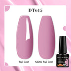 MEET ACROSS 8 Colors Mirror Gel Nail Polish Long-lasting Quick-drying Metallic Gold Silver Red Semi Permanent Varnish Nail Art