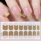14/16Tips Full Cover Gradient Nail Stickers Multi Color Self Adhesive Slider No Need UV Lamp Cured Press ON Nail Decal
