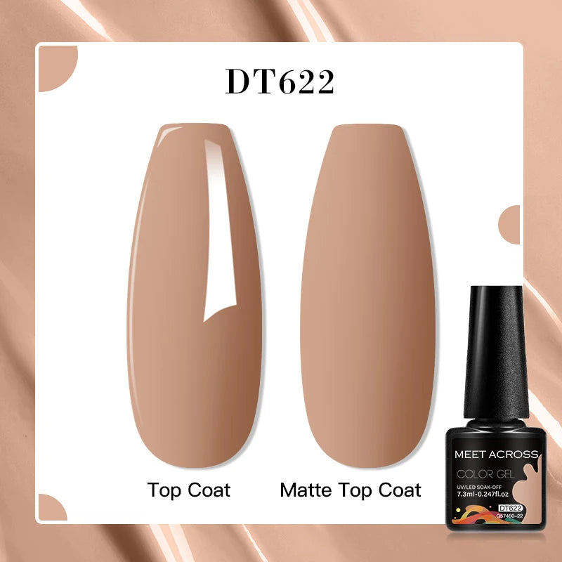 MEET ACROSS 8 Colors Mirror Gel Nail Polish Long-lasting Quick-drying Metallic Gold Silver Red Semi Permanent Varnish Nail Art