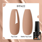 MEET ACROSS 8 Colors Mirror Gel Nail Polish Long-lasting Quick-drying Metallic Gold Silver Red Semi Permanent Varnish Nail Art