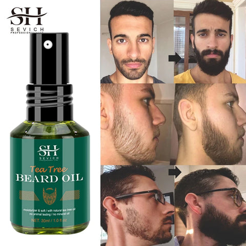 Sevich  Tea Tree Growth Beard Oil Fast Effective Beard Growth And Clean Skin Thick & Supple Beard Care Essence For Men 30ml